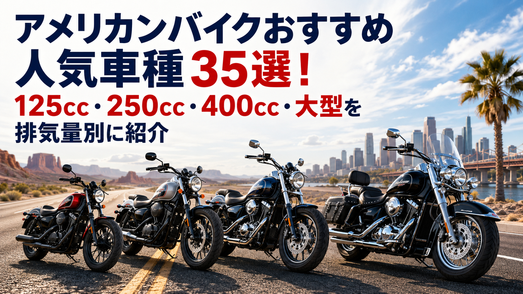 アメリカンバイクおすすめ人気車種35選!125cc・250cc・400cc・大型を排気量別に紹介