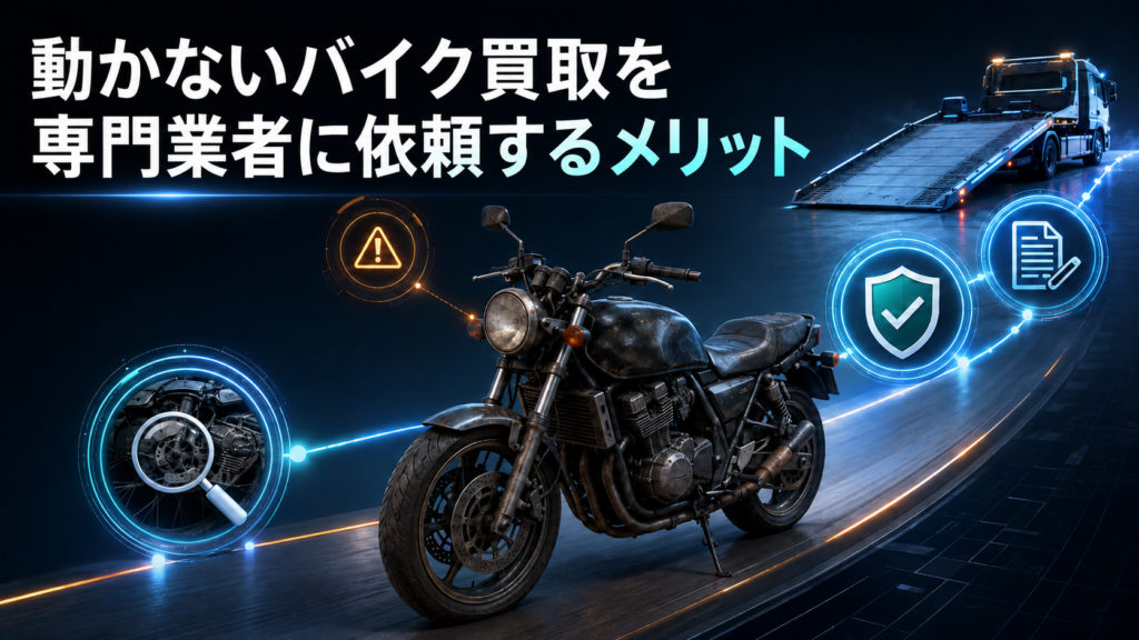 動かないバイク買取を専門業者に依頼するメリット