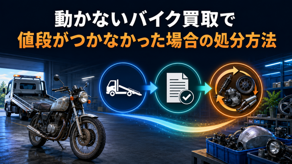 動かないバイク買取で値段がつかなかった場合の処分方法