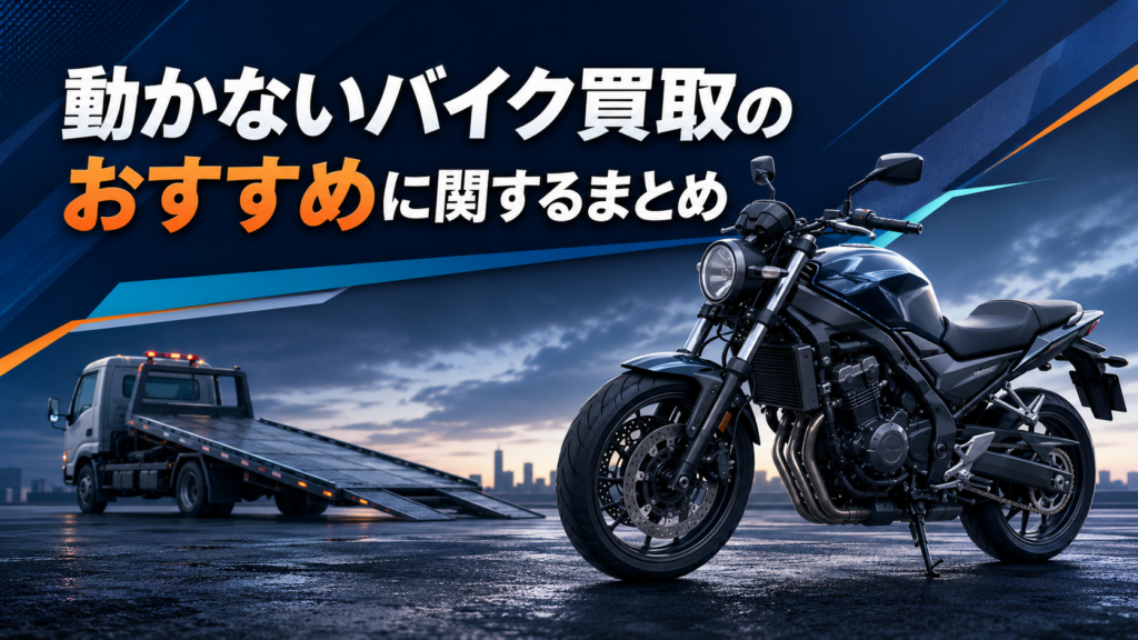 動かないバイク買取のおすすめに関するまとめ