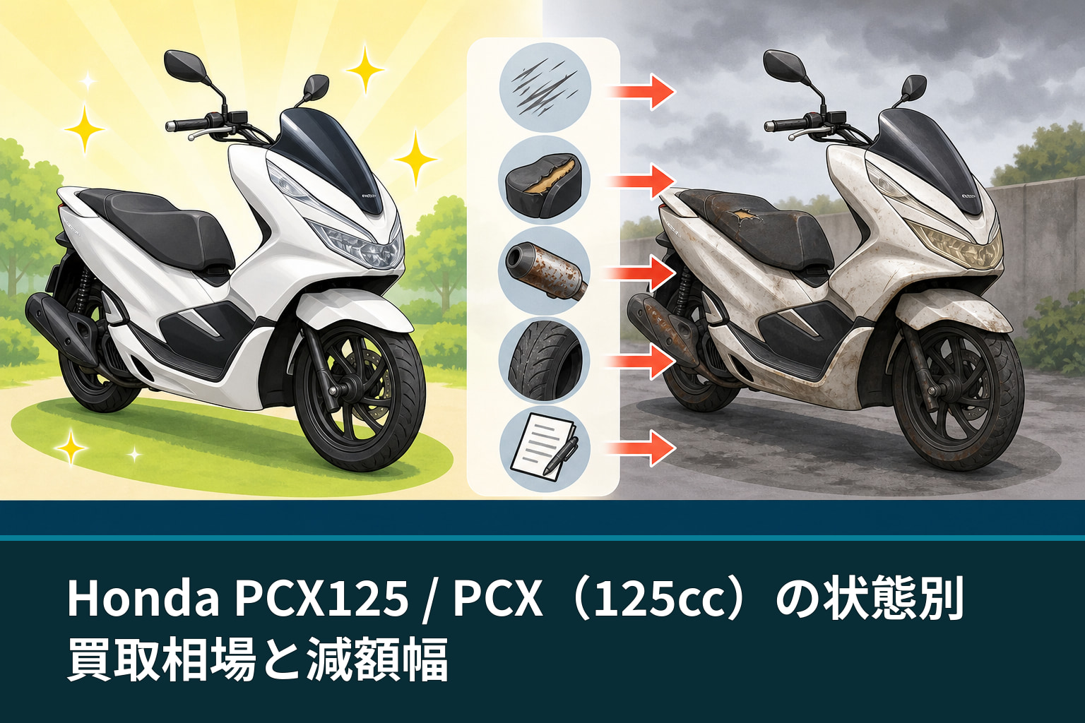 Honda PCX125 / PCX（125cc）の状態別買取相場と減額幅