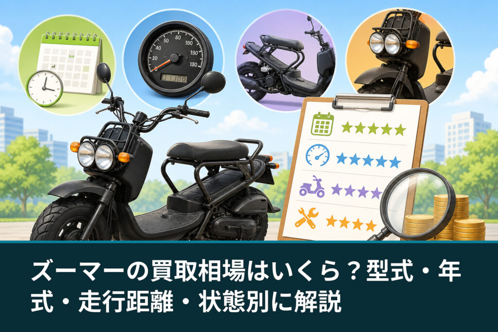ズーマーの買取相場はいくら？型式・年式・走行距離・状態別に解説