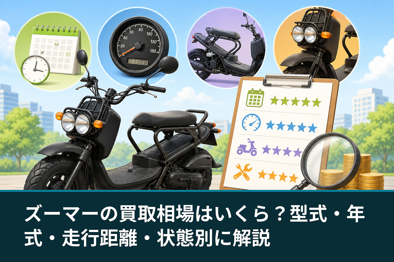 ズーマーの買取相場はいくら?型式・年式・走行距離・状態別に解説