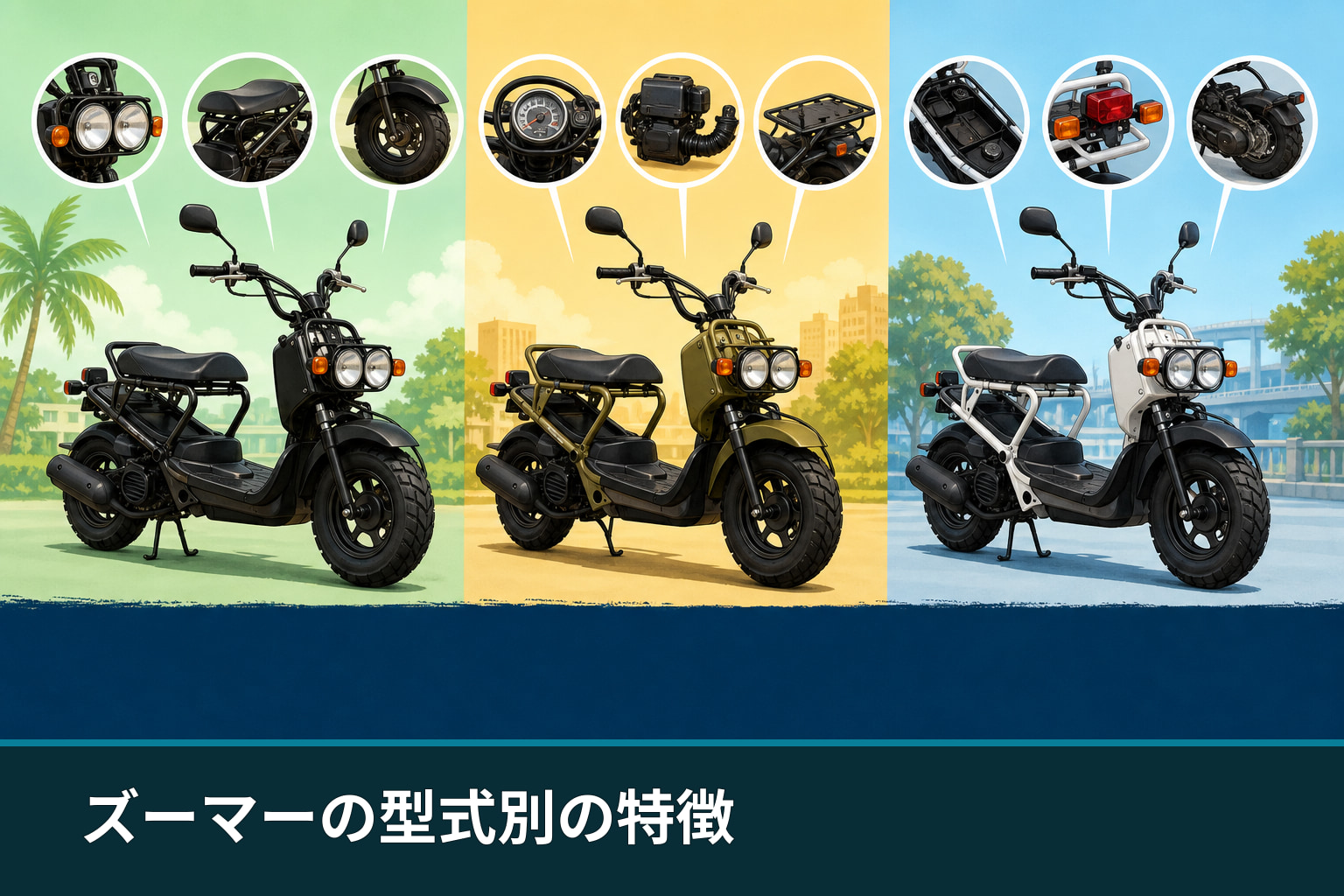 ズーマーの型式別の特徴
