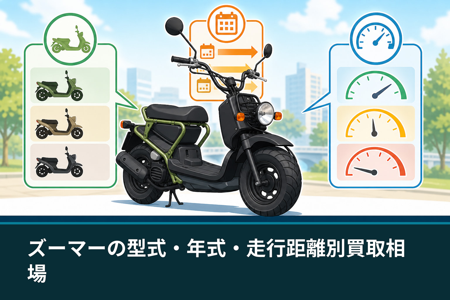 ズーマーの型式・年式・走行距離別買取相場