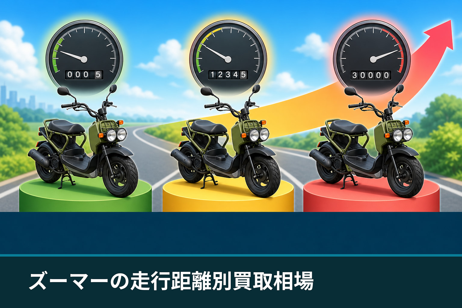 ズーマーの走行距離別買取相場