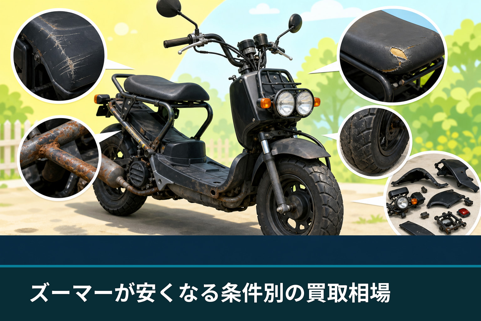 ズーマーが安くなる条件別の買取相場