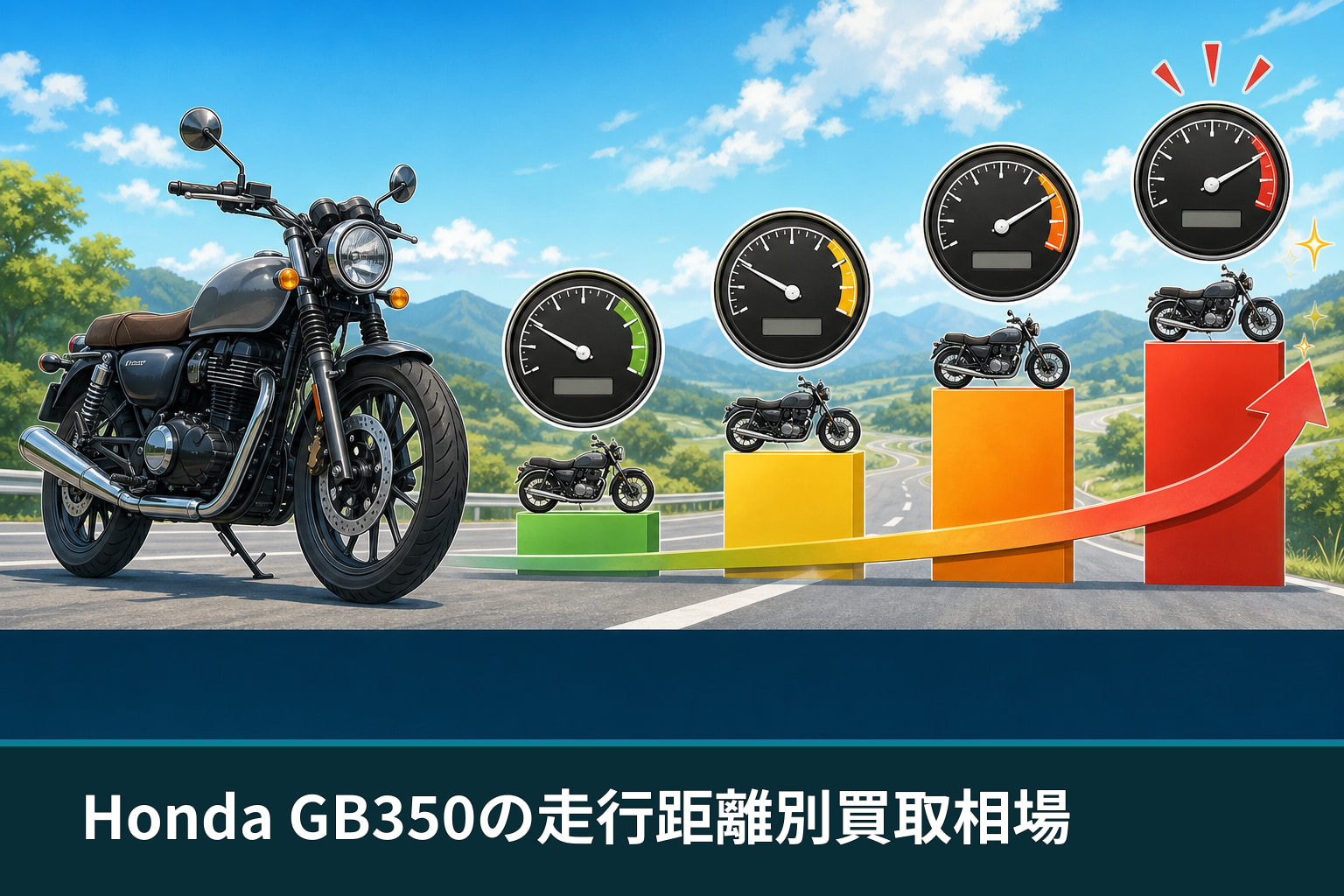 Honda GB350の走行距離別買取相場