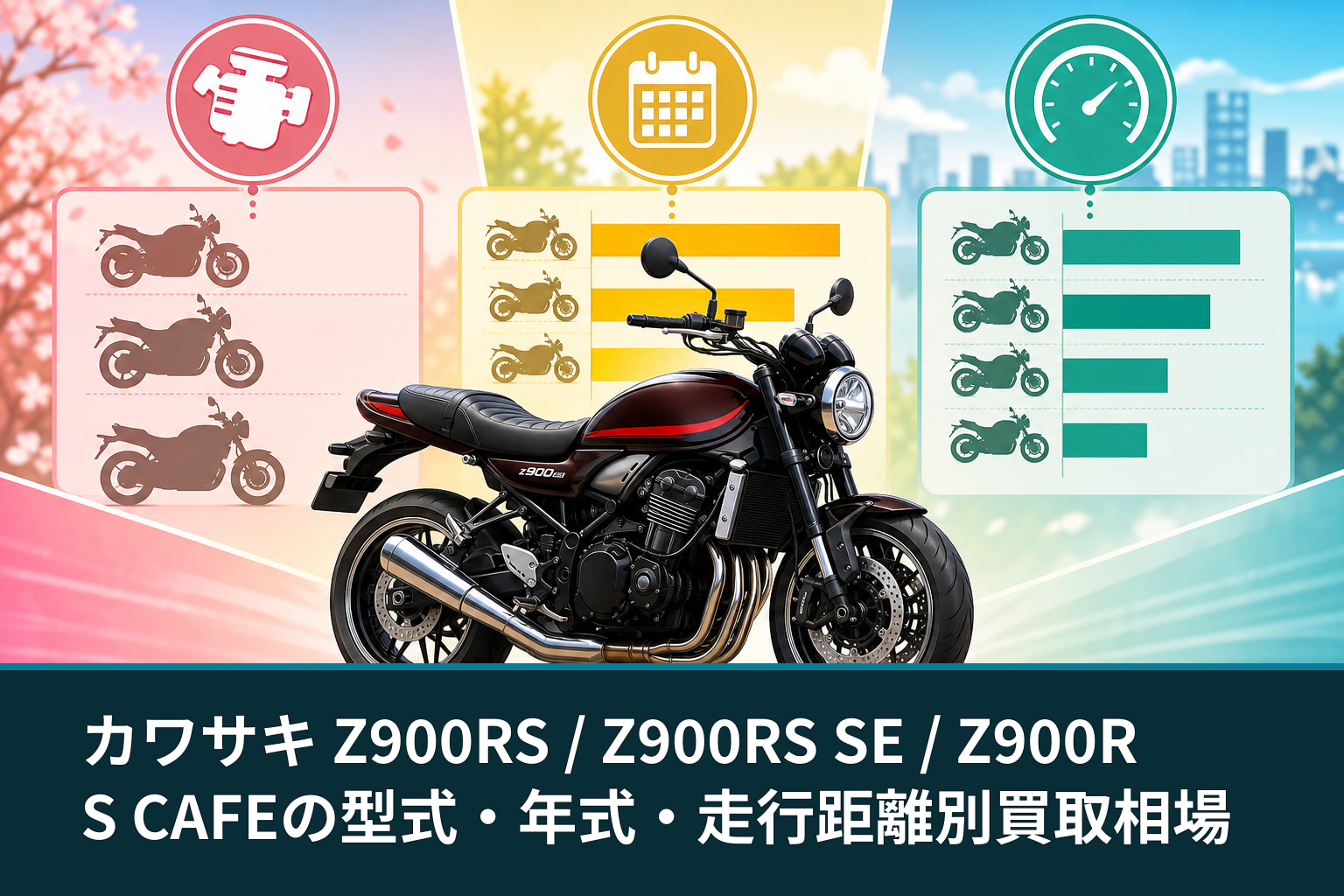 カワサキ Z900RS / Z900RS SE / Z900RS CAFEの型式・年式・走行距離別買取相場