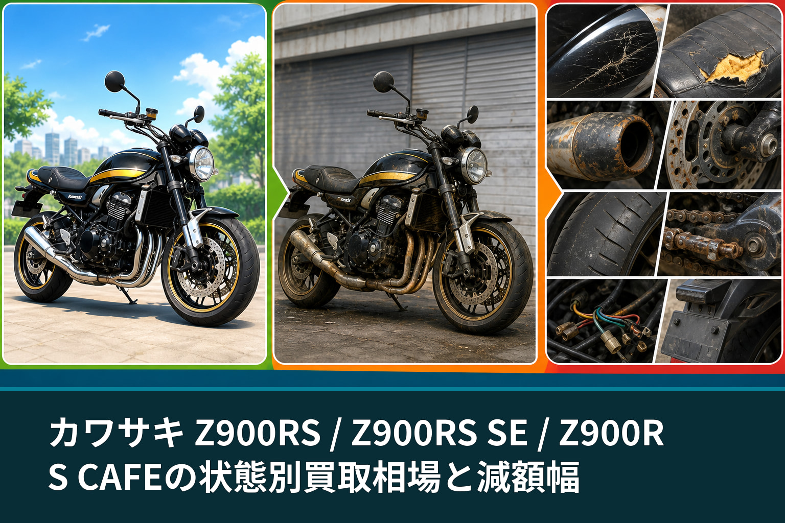 カワサキ Z900RS / Z900RS SE / Z900RS CAFEの状態別買取相場と減額幅