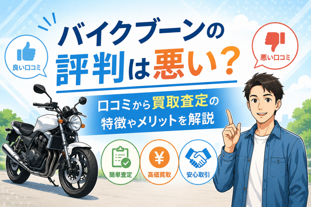 バイクブーンの評判は悪い？口コミから買取査定の特徴やメリットを解説