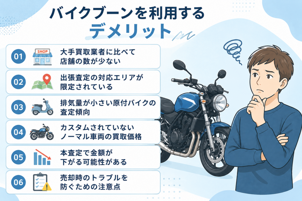 バイクブーンを利用するデメリット