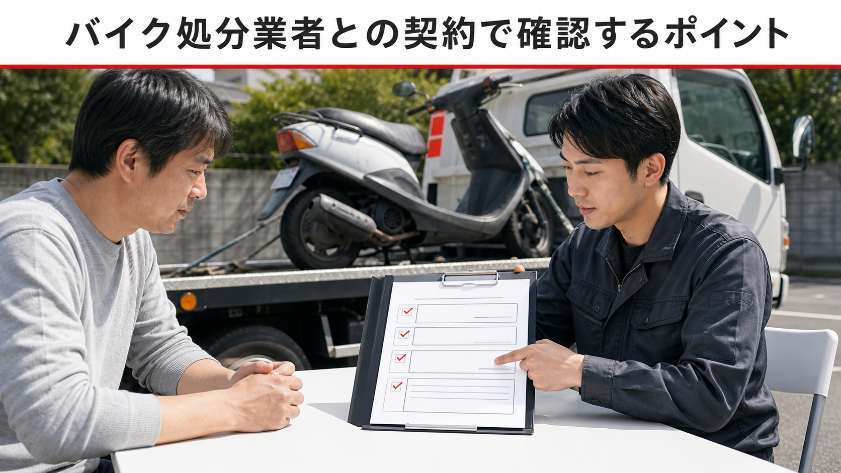バイク処分業者との契約で確認するポイント