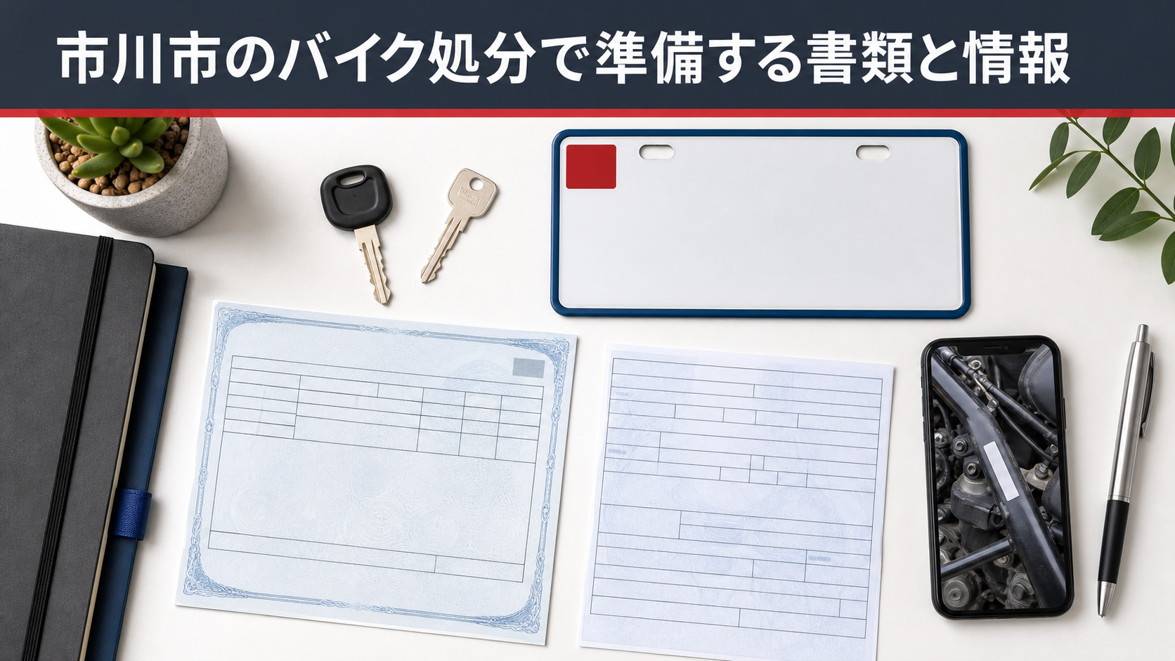 市川市のバイク処分で準備する書類と情報