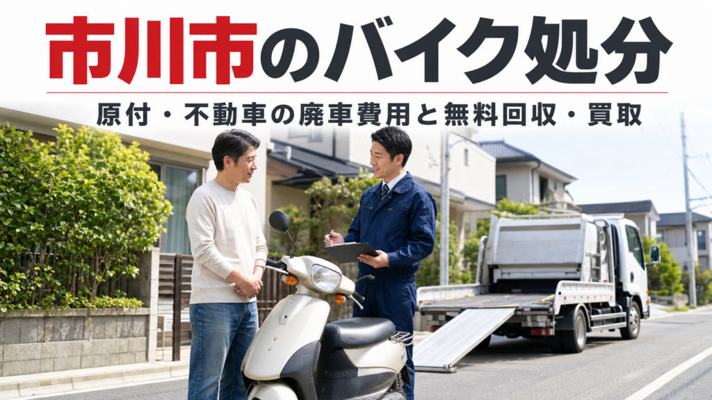 市川市のバイク処分方法と原付・不動車の廃車費用