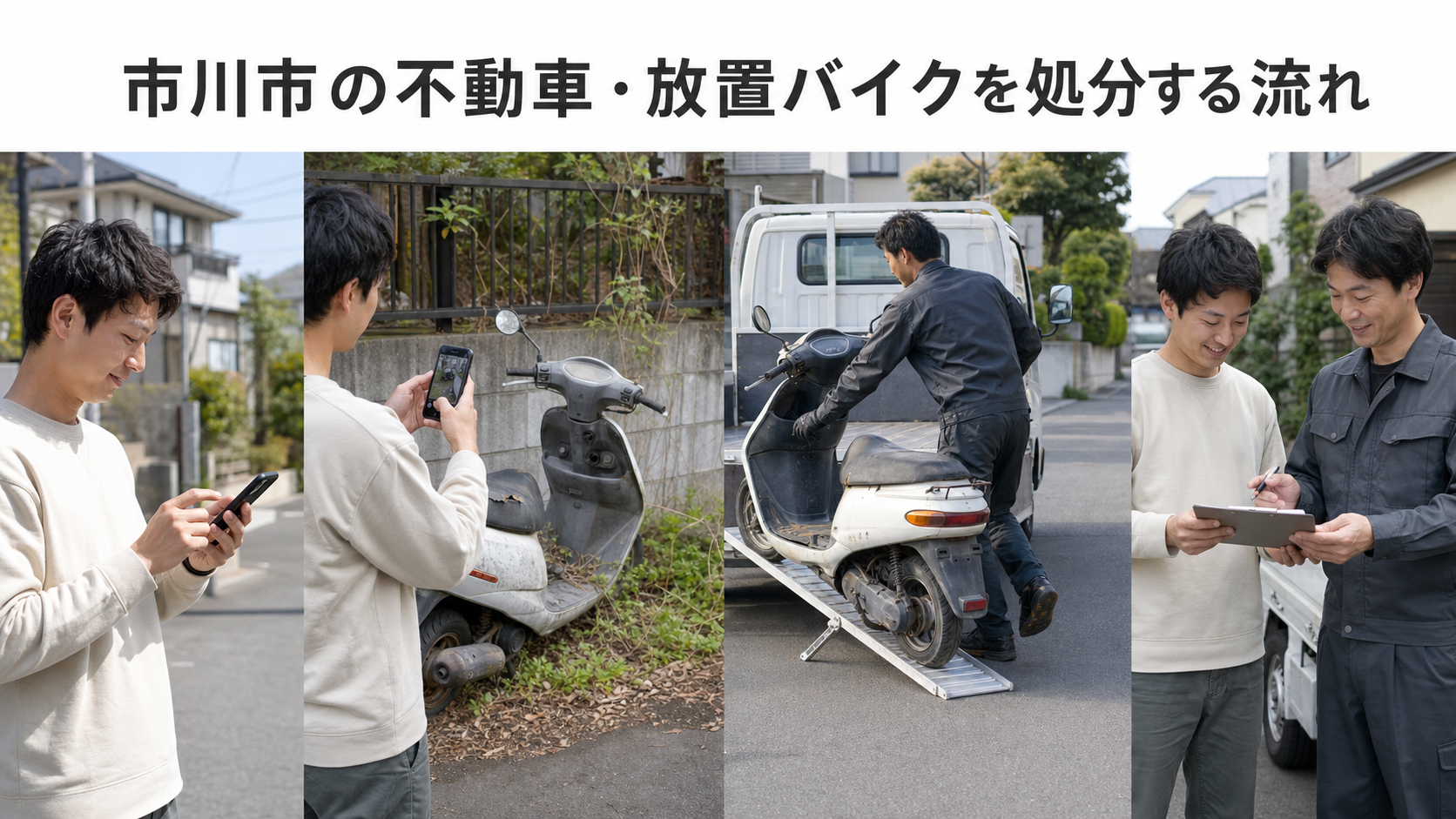 市川市で動かないバイク・放置バイクを処分する流れ