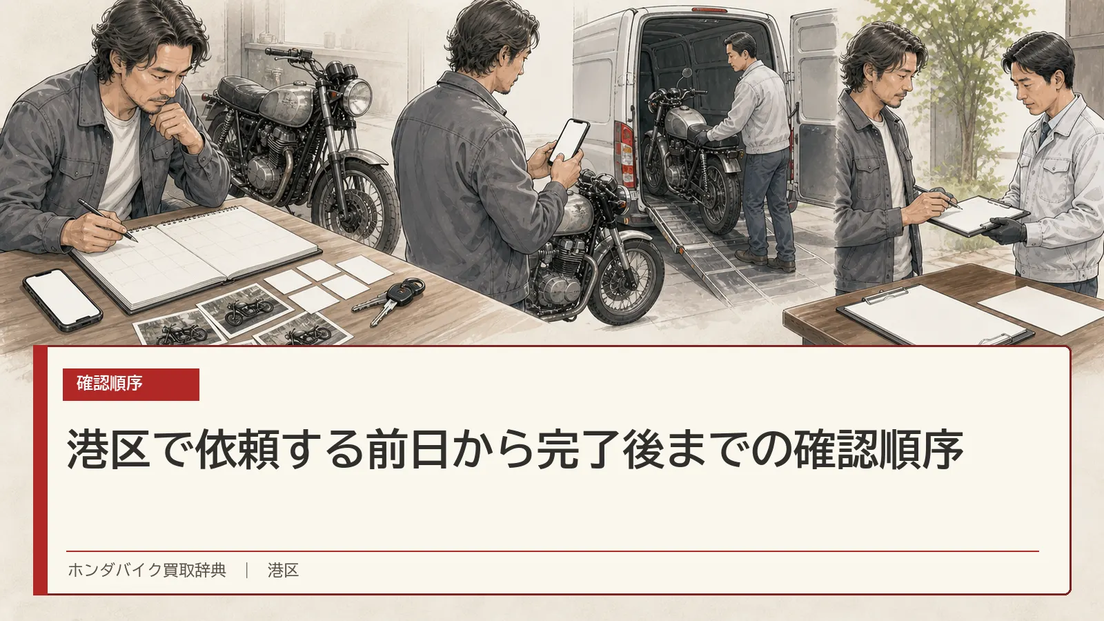 港区で依頼する前日から完了後までの確認順序