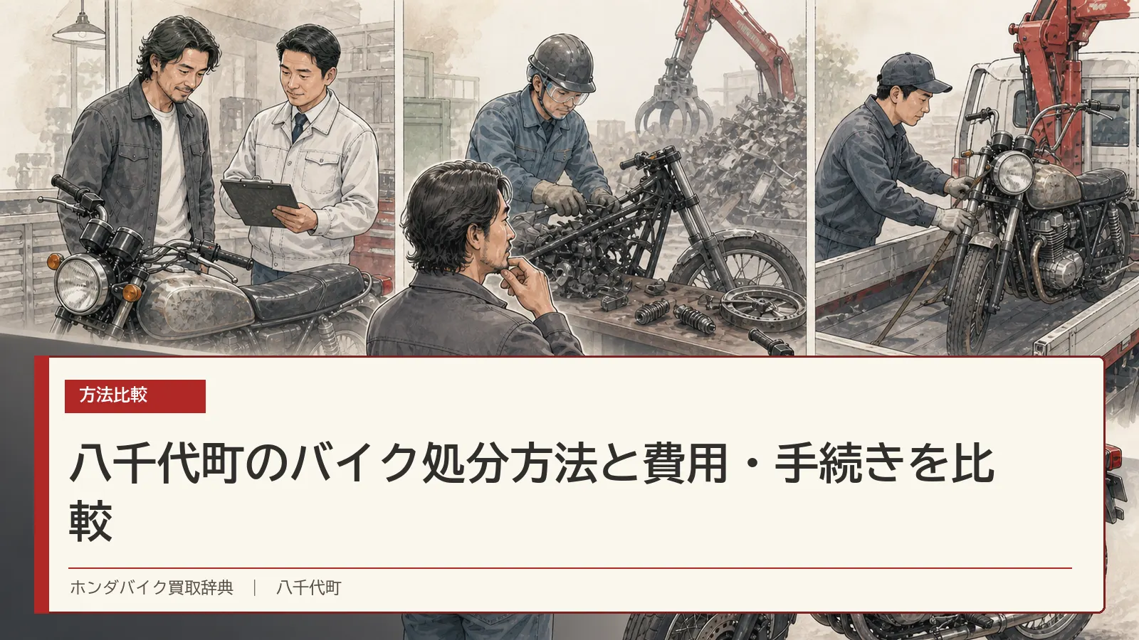 八千代町のバイク処分方法と費用・手続きを比較