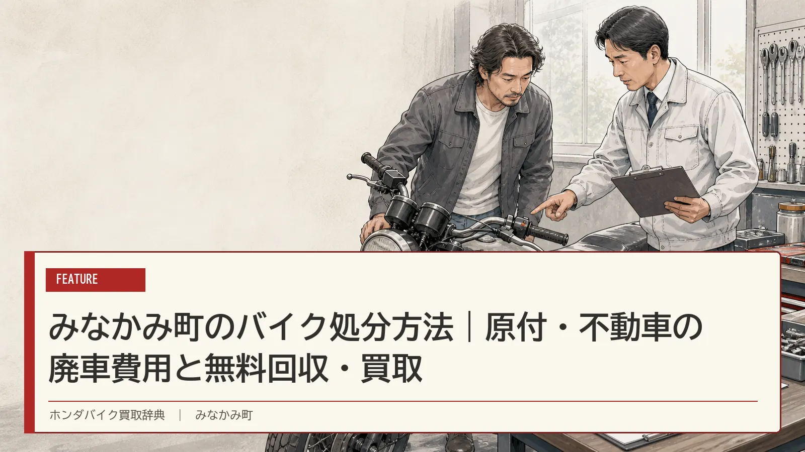 みなかみ町のバイク処分方法｜原付・不動車の廃車費用と無料回収・買取