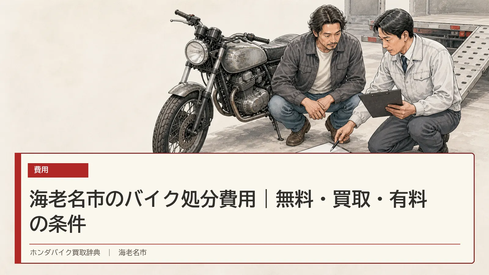 海老名市のバイク処分費用｜無料・買取・有料の条件