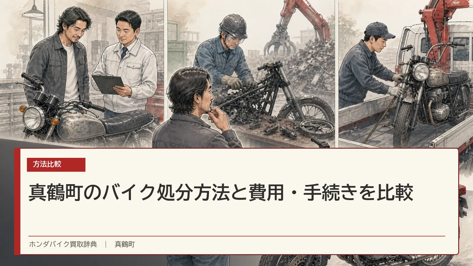 真鶴町のバイク処分方法と費用・手続きを比較